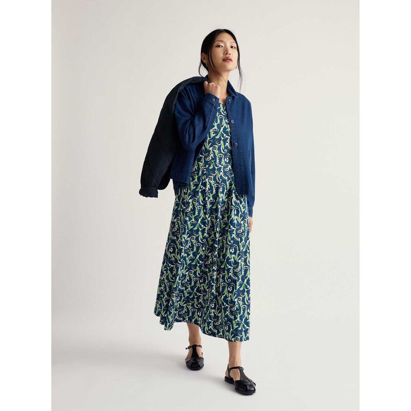 Seasalt Cornwall S/S Veronica Dress - Painty Bluebell Dark Voyage image number 3